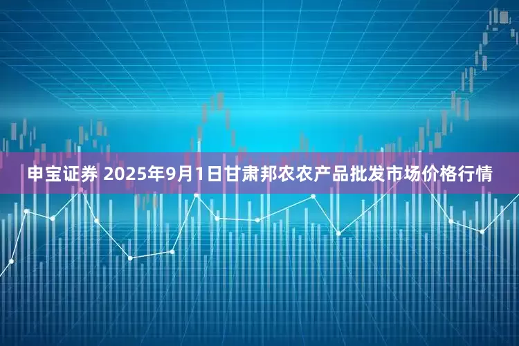 申宝证券 2025年9月1日甘肃邦农农产品批发市场价格行情